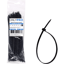 Хомут нейлоновый OnlyPro, 4.8х250 мм, черный, 100 шт