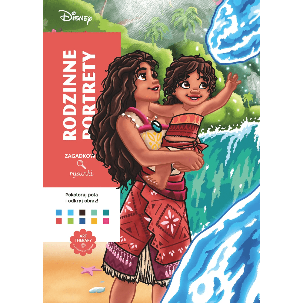 Раскраска по номерам на польском языке "Zagadkowe rysunki Disney - Rodzinne portrety"