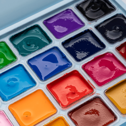 Краски гуашевые "Himi Jelly Cup. New vision", 24 цвета, кювета, холодный голубой футляр - 6