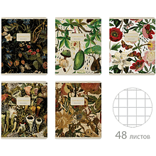 Тетрадь "Flora", A5, 48 листов, клетка, ассорти