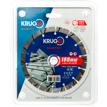 Круг алмазный по бетону Krugo Master, 180х22.23 мм, турбосегментный