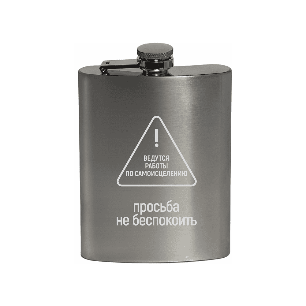 Фляжка "Просьба не беспокоить", 235 мл, серебристый