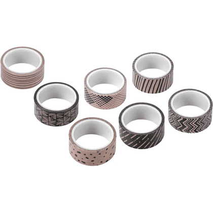 Клейкая лента "Кофейные цвета", 15x3 мм/м, ассорти - 3