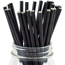 Трубочки для напитков бумажные 240x8 мм, 150 шт/упак, черный