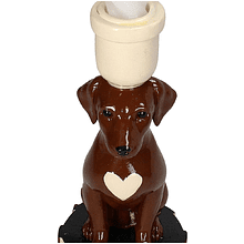 Подсвечник полирезиновый "Dachshund", 7.5х10х21.5 см, коричневый