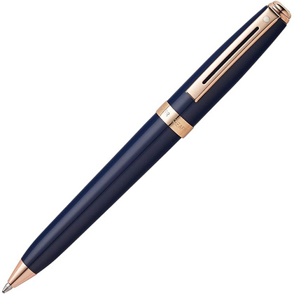 Ручка шариковая автоматическая "Sheaffer Prelude", 0.7 мм, кобальтово-синий, розовое золото, стерж. черный