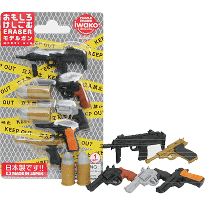 Набор ластиков "IWAKO Model Gun", 6 шт, ассорти - 2