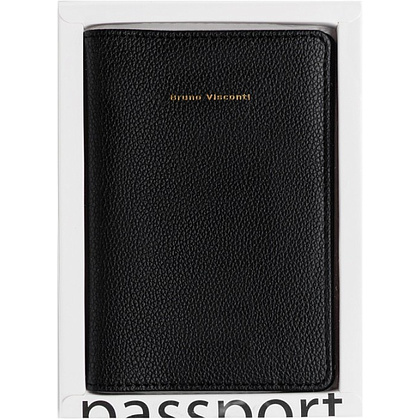 Обложка для паспорта "Черная", кожзам - 2