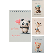 Блокнот "Cute animals", А6, 97x141 мм, 40 листов, в клетку, ассорти
