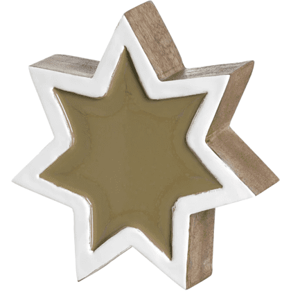 Украшение декоративное "Звезда Candela", 13 см, белый, золотой