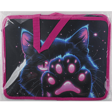 Папка для тетрадей "Cosmo Cat", 26х33 см, молния, пластик, черный, розовый