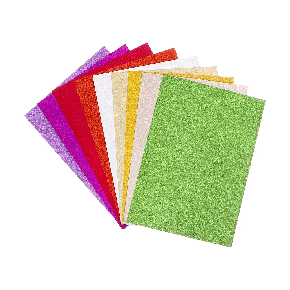 Картон цветной набор "Calligrata" с блестками, А4, 10 цв., 10 л.