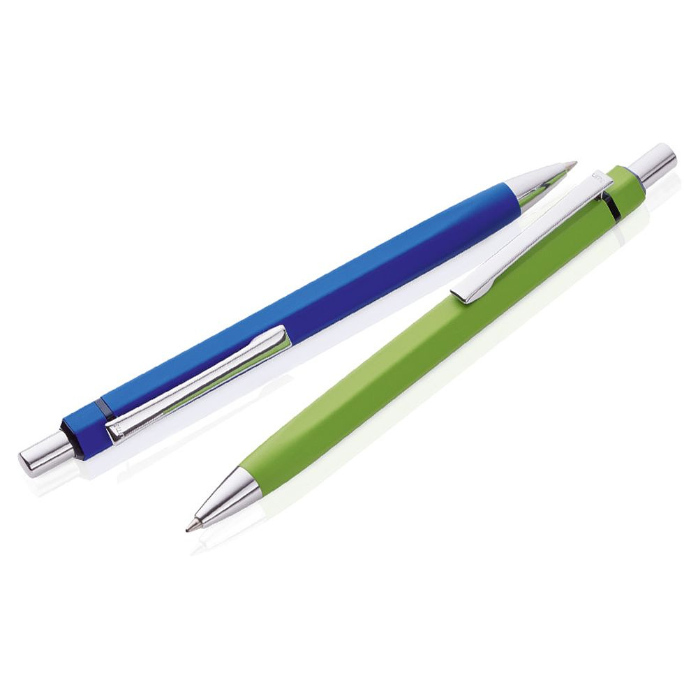 Ручка шариковая автоматическая "Six", 1.0 мм, синий, серебристый, стерж. синий - 2
