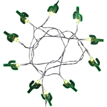 Гирлянда электрическая LED "Нить" с насадками "Кактус", 2 м, тепло-белый