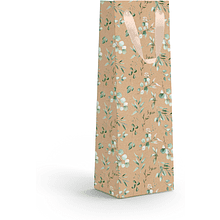 Пакет бумажный подарочный "Эвкалипт", 12х38х10 см, крафт