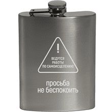 Фляжка "Просьба не беспокоить", 235 мл, серебристый