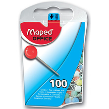 Иглы-кнопки Maped "Для карты", 100 шт, ассорти