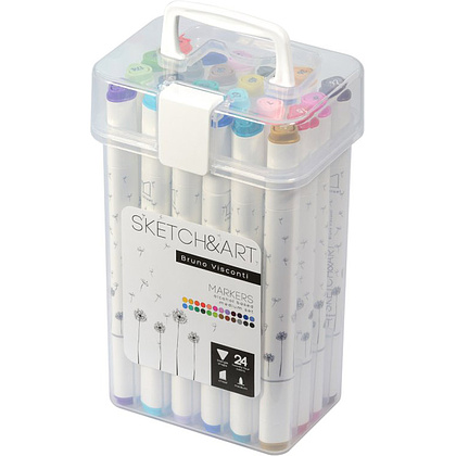 Набор двусторонних маркеров для скетчинга "Sketch&Art", 24 цвета
