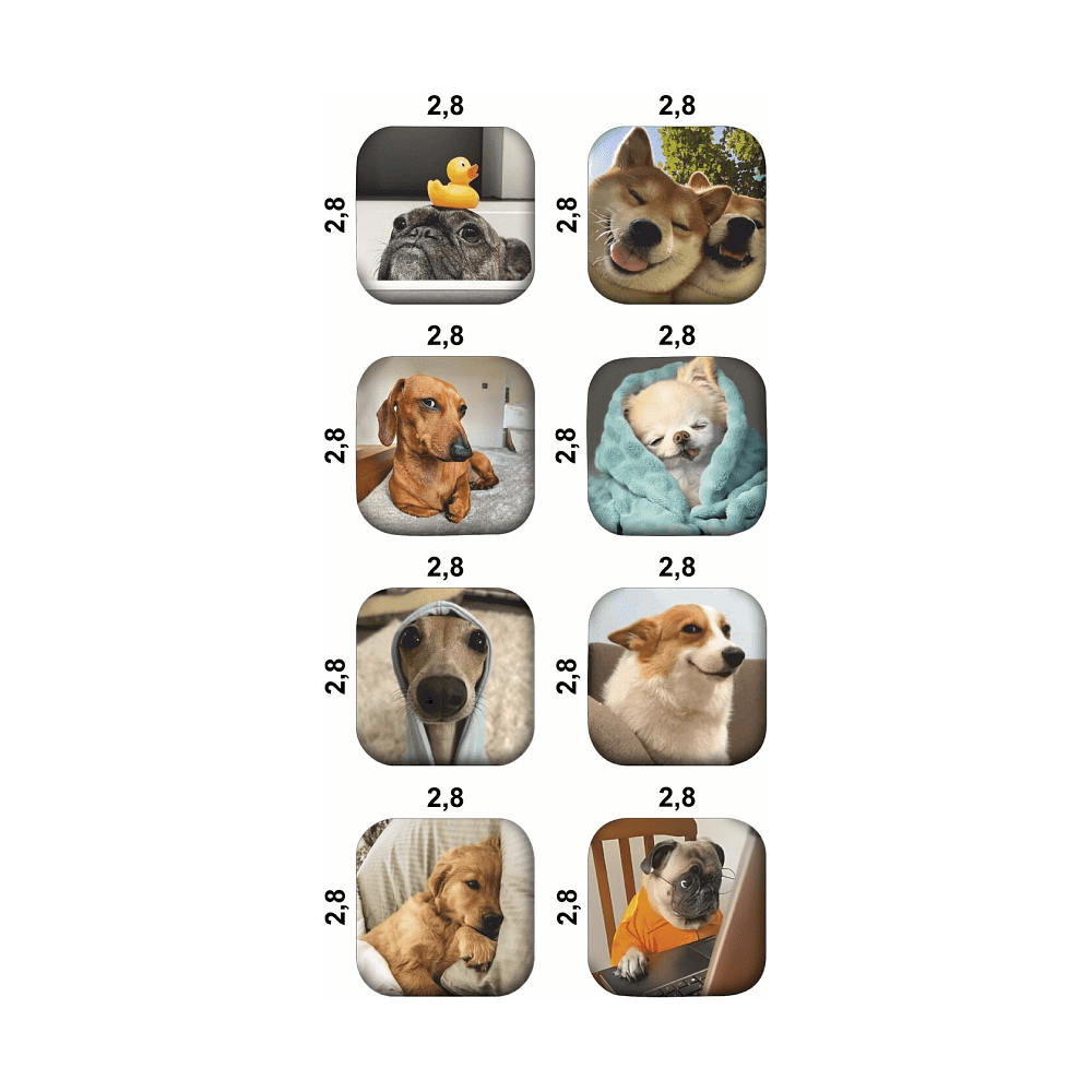 Набор наклеек объемных "Собаки мемы", А6, 1 лист, 8 шт. - 2