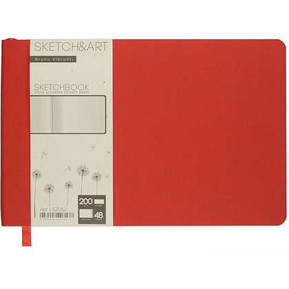 Скетчбук "Sketch&Art. Horizont", 21x14 см, 200 г/м2, 48 листов, красный
