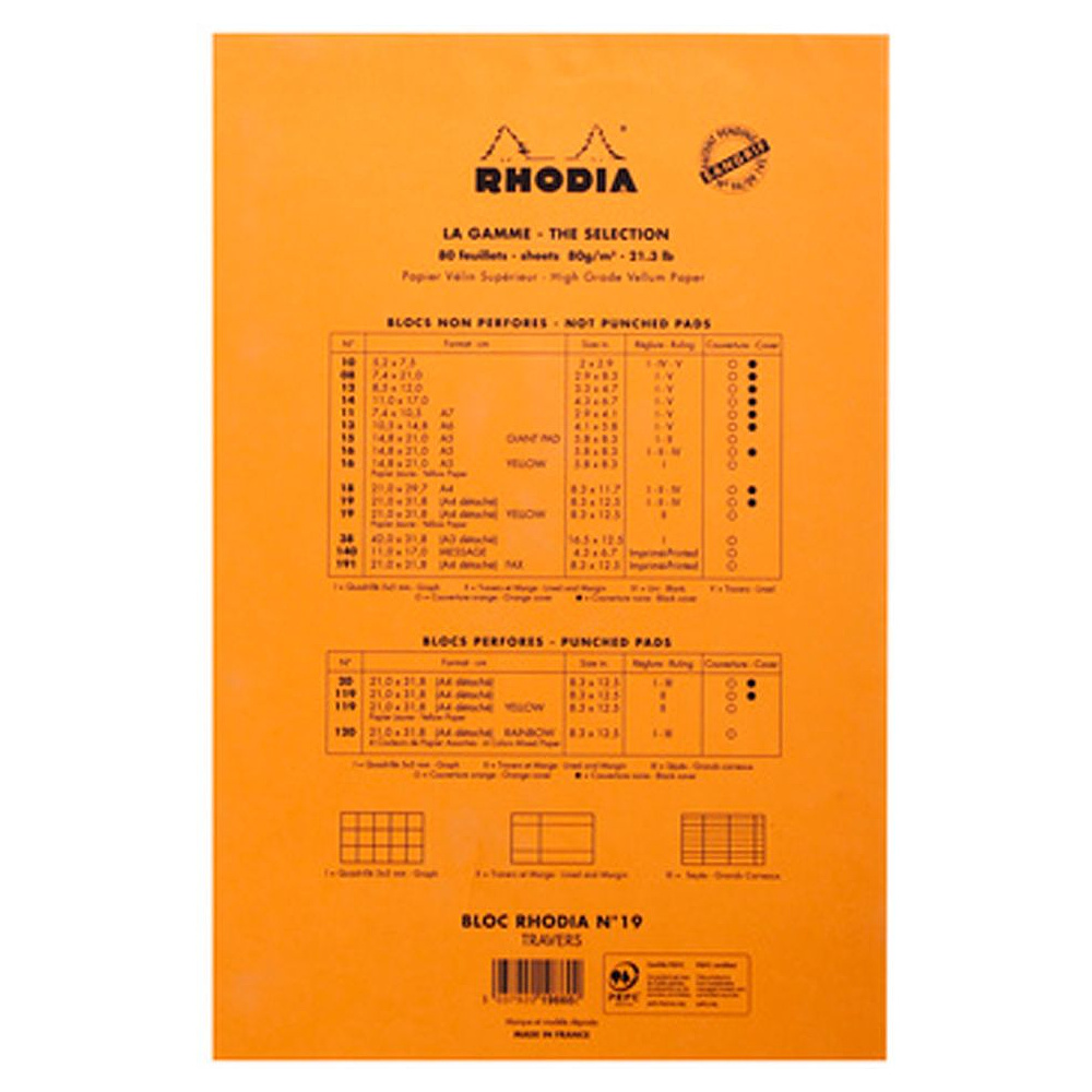 Блокнот "Rhodia", А4+, 80 листов, линейка, оранжевый - 5
