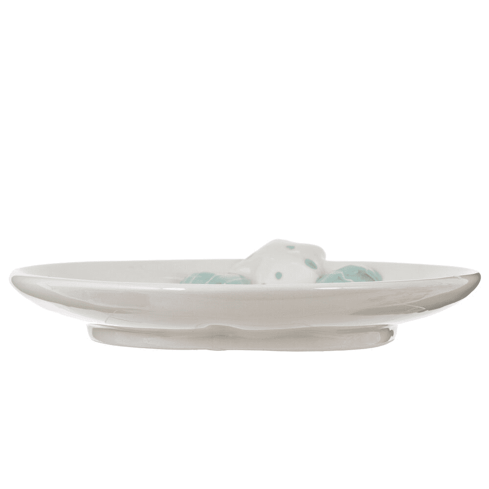 Тарелка керамическая "Белый медведь", 22 см, белый, голубой - 5