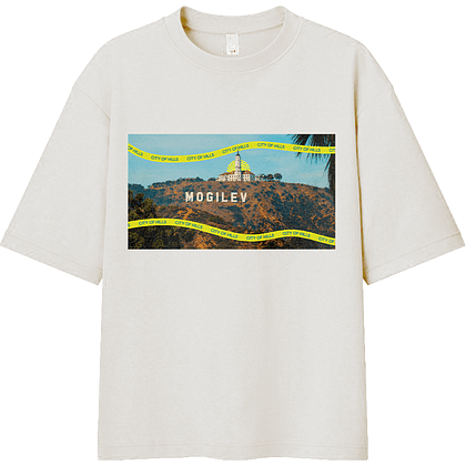 Футболка оверсайз унисекс "City of hills", XS-S, белый  - 4