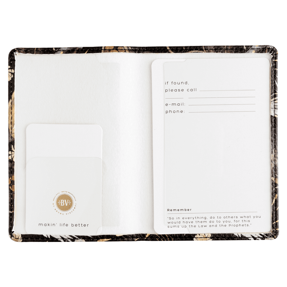 Обложка для паспорта "Flora. Ночные цветы", кожзам., черный - 3