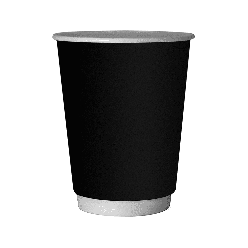 Стакан картонный, 300 мл, 20 шт, 2 слоя, черный