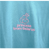 Набор сувенирный "Футболка унисекс оверсайз "Princess from Belarus" 180, XS-S, пыльно-бирюзовый + открытка-стикер 3D" - 3