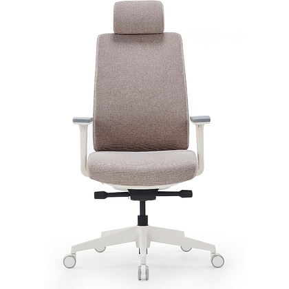 Кресло компьютерное SitZone CH-K55A-BS, ткань, бежевый, пластик, корпус белый - 2