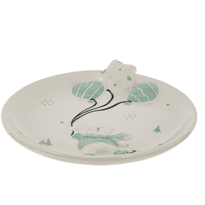 Тарелка керамическая "Белый медведь", 22 см, белый, голубой - 3