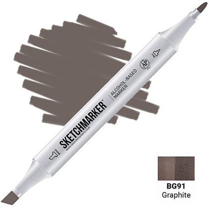 Маркер художественный "Sketchmarker", двухсторонний, BG91 графит