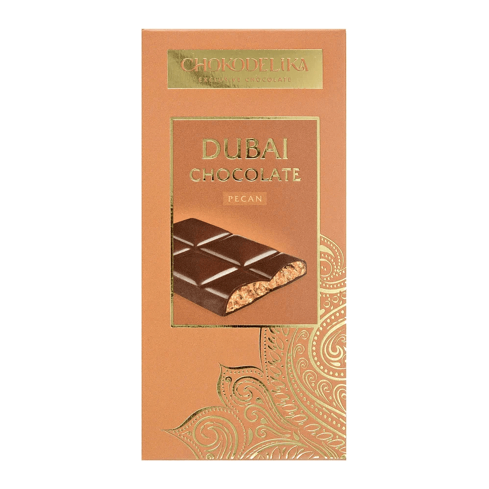 Шоколад темный "Dubai Pecan" с начинкой из пекана, 50 гр 