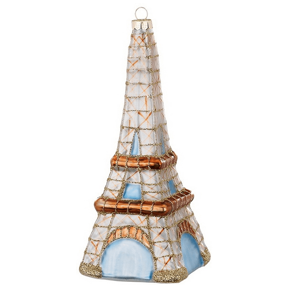 Украшение елочное "Эйфелева башня", 14,5 см, стекло, разноцветный