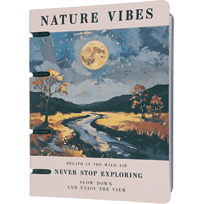 Тетрадь "Jane. Nature Vibes", А5, 120 листов, клетка, на кольцах, бежевый