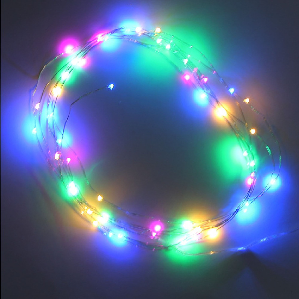 Гирлянда электрическая LED "Нить" с насадками "Роса", 5 м, мультиколор - 4