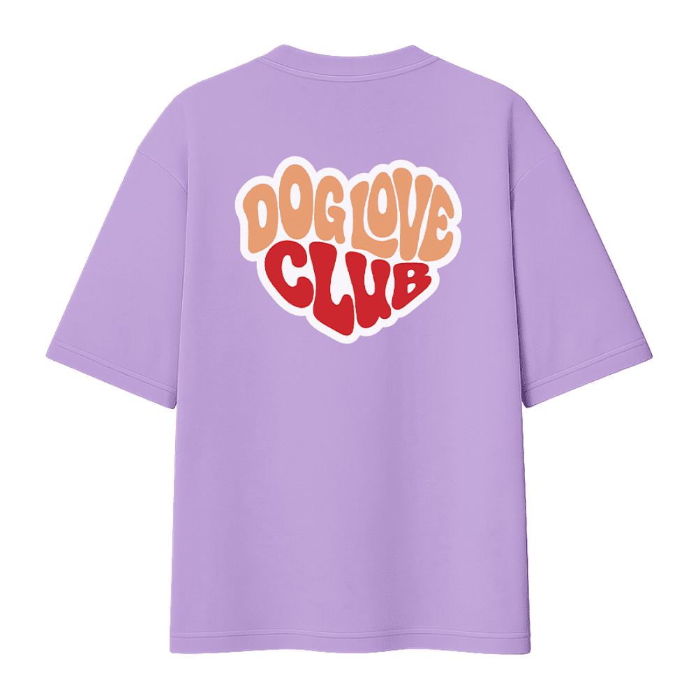 Футболка унисекс "Корги. Dog love club", XS-S, хлопок, оверсайз, лавандовый - 2