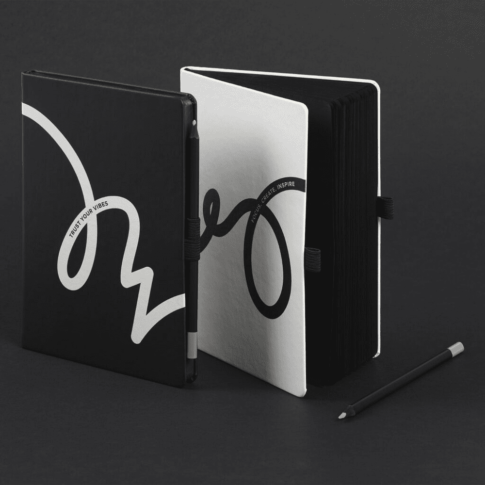Блокнот "Doodle total black", А5, 96 листов, черный, срез черный - 4