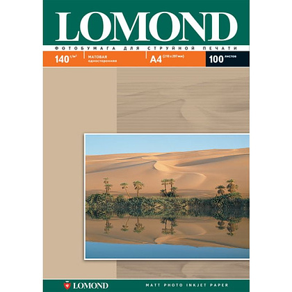 Фотобумага матовая для струйной фотопечати "Lomond", A4, 25 листов, 90 г/м2, матовый