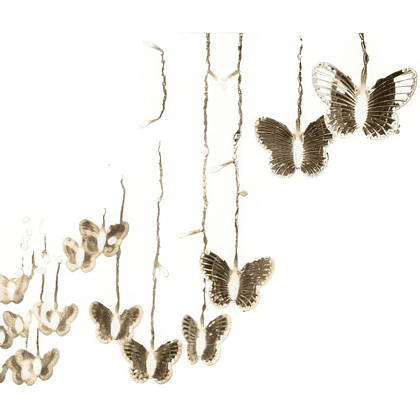 Гирлянда электрическая LED "Бахрома. Бабочка", тепло-белый