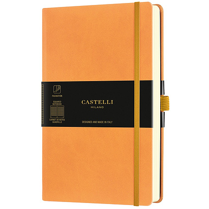 Блокнот Castelli Milano "Aqua Clemen", А5, 120 листов, клетка, оранжевый