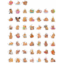 Набор наклеек объемных "Капибара", А6, 9 листов, 52 шт