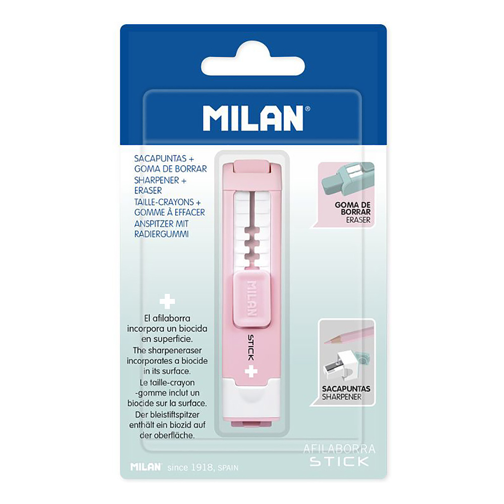 Ластик-точилка Milan "STICK +", розовый