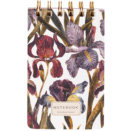 Блокнот "Flora. Ирисы", В6, 100 листов, линейка, спираль сверху, белый, фиолетовый - 2