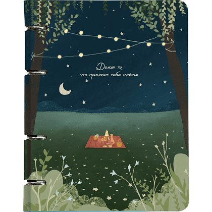 Тетрадь "Dreamer. Фонарики", А5, 120 листов, клетка, на кольцах, разноцветный