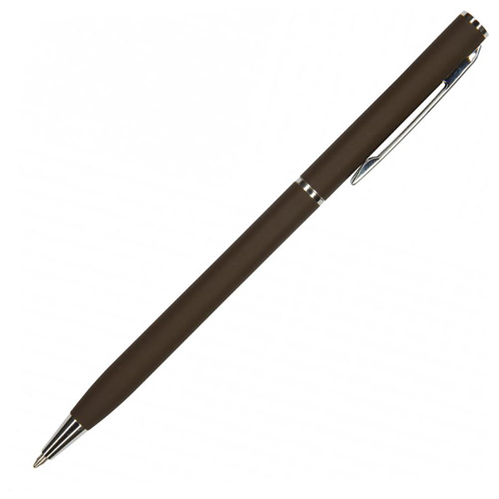 Ручка шариковая автоматическая "Palermo", 0.7 мм, коричневый, серебристый, стерж. синий
