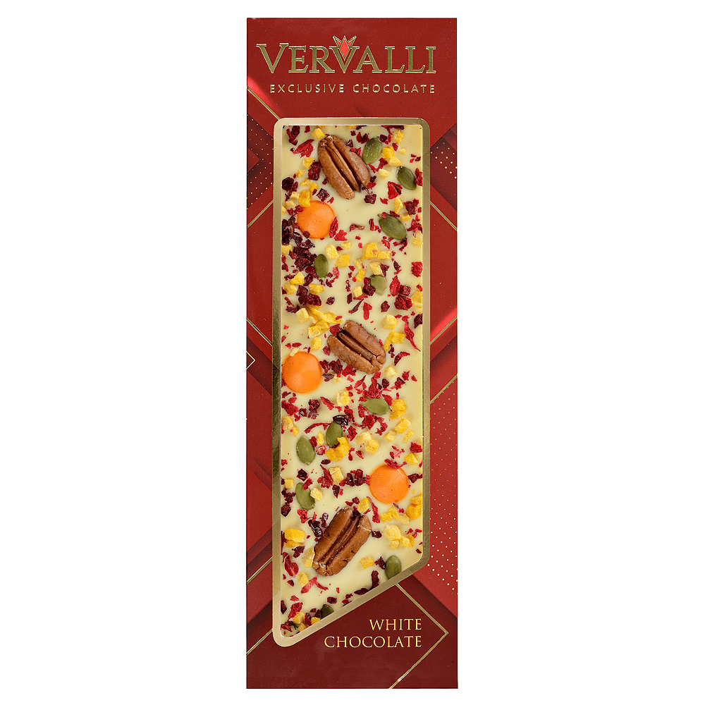 Шоколад белый "Vervalli. Пекан, апельсин, манго", 110 гр.