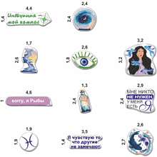 Набор наклеек объемных "Рыбы", А6, 1 лист, 11 шт