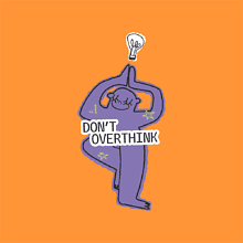 Пластиковая бутылка "Don`t overthink", оранжевый